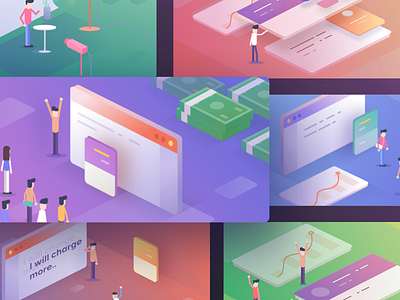 Teachable Email Illustrations app course dashboard email illustration isometric money school stats web