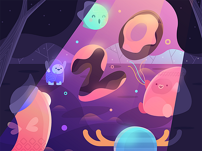 20k alien character characters colorful cute gradient illustrations monster studio