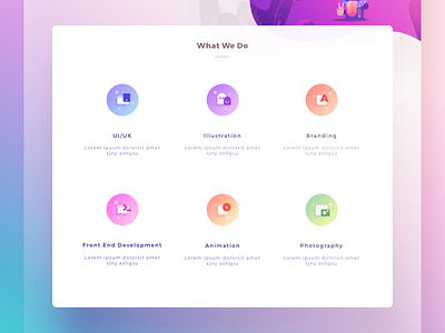 Icons for Paperpillar Landing Page animation branding frontend gradient icons illustrations photography ui ux web