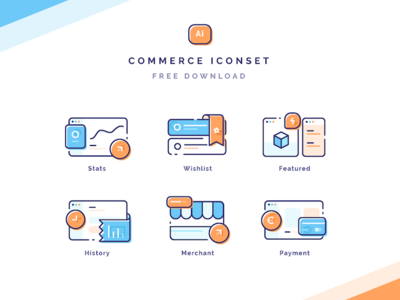 Commerce Iconset Freebie graph history icon icons illustrations lieart line marketplace outline payment shop stats