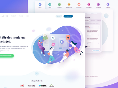 Alexis Landing Page Update app collaboration dashboard gradient icons illustration illustrations people social stats teamwork web