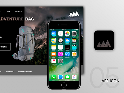 #dailyUI05 - App Icon app app icon design bag branding design hiking icon illustration logo ui vector