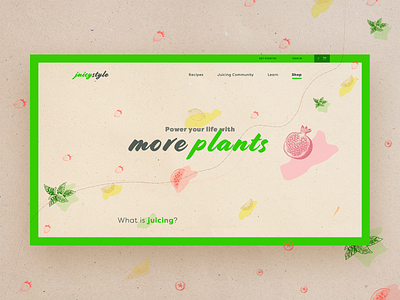 Juicystyle – website colorful food green healthy illustration photoshop web design website