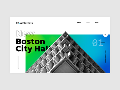 Architecture studio website - quick sketch_01 architecture boston brutalism city hall colorful minimalism minimalist modern photoshop webdesig website