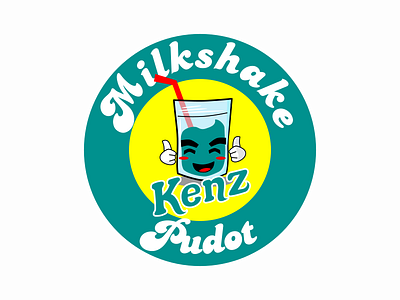 Logo Brand Kenz Milkshake & Pudot Blue branding design food and beverage logo vector