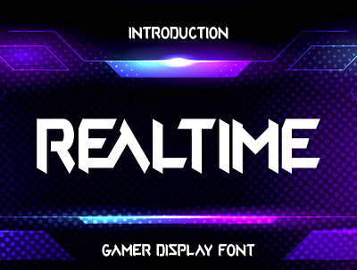 Realtime Gamer Typeface all caps app bold font branding design e sport future futuristic gamer gaming illustration logo robotic sci fi ui vector