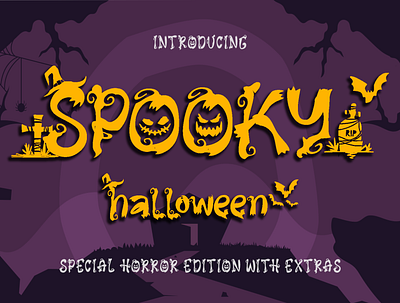 Spooky Halloween Typeface branding halloween modern night nightmare october playful pumpkin scary skull spooktober spooky witch