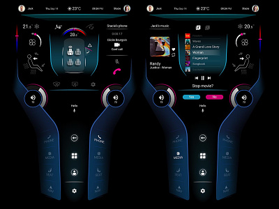 Central car dashboard automotive autonomous design experience illustration interface design ui ux