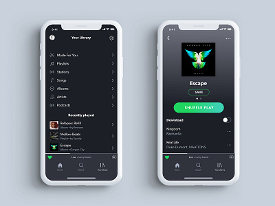Spotify Library Redesign adobexd audible audio audio app design entertainment entertainment app hadzhiev ios mobileapp music app music library musicapp primedivision sevilaxiom spotify strahil ui ux xd
