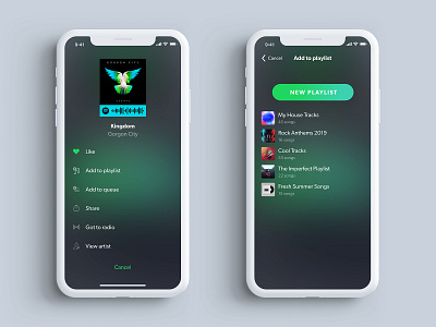 Spotify Add to Playlist adobexd audible audio audio app design entertainment entertainment app hadzhiev ios mobileapp music app music library musicapp primedivision sevilaxiom spotify strahil ui ux xd