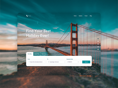 ETravel - Landing Page booking design holiday landing page travel traveling trip ui