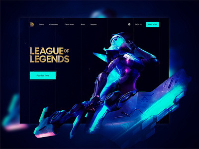 League Of Legends - Landing Page 2020 champion dark design game landing page league of legends ui