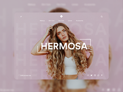 Hermosa - Landing Page 2020 design ecommerce girls illustrator landingpage makeup online shop sketch ui