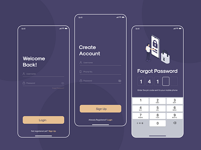 Simple Login/Sign up form app clean ui design illustration login purple register sign in signup simple typography ui ui design ux vector