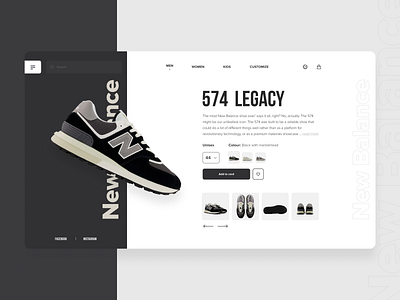 New Balance header UI design header heroimage new balance sneakers ui ux web website
