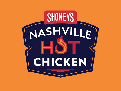 Shoney's Nashville Hot Chicken Logo badge branding chicken food hot lockup logo nashville restaurant