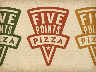 Five Points Pizza branding food logo