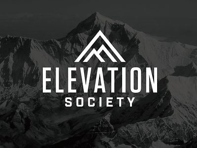 Elevation Society award black club elevation group logo mountains peaks sans serif
