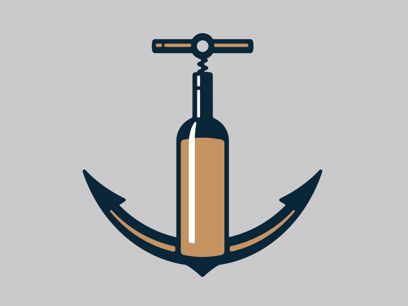Riverside Beverage Anchor boat nautical river cork corkscrew bottle beverage alcohol booze wine liquor anchor