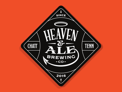 Heaven & Ale Brewing Co. Coaster ale ampersand beer beverage brewery brewing devil diamond enclosure halo heaven hell