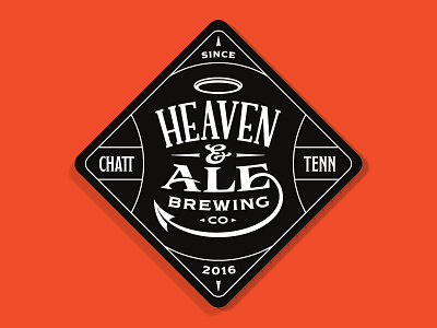 Heaven & Ale Brewing Co. Coaster ale ampersand beer beverage brewery brewing devil diamond enclosure halo heaven hell