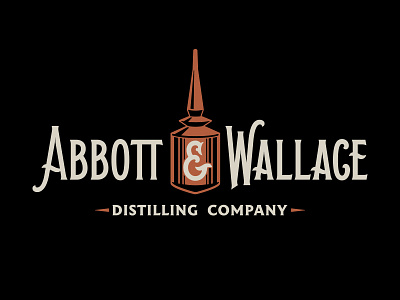 Abbott & Wallace Logo ampersand beverage copper distillery distilling spirits still whiskey