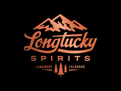 Longtucky Copper Logo alcohol colorado copper kentucky longmont mountains pines spirits trees whiskey
