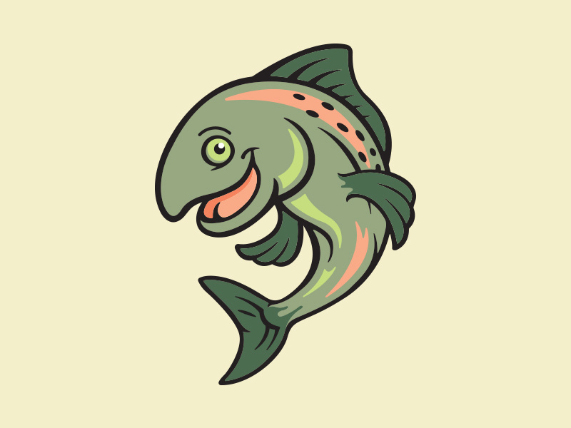 Salmon Mascot conservation water fins smile happy fish illustration mascot salmon