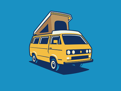 VW Vanagon Westy auto bus camper camping travel van volkswagon westy yellow