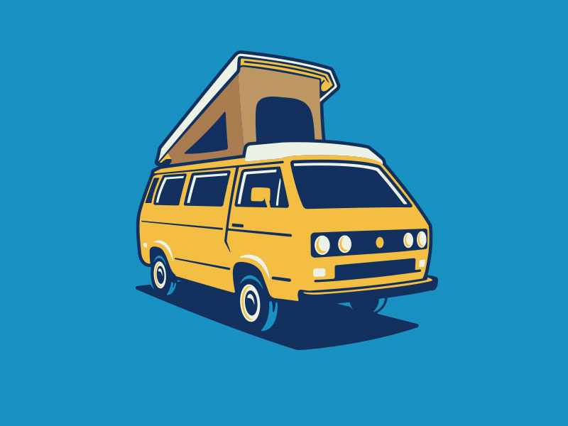 VW Vanagon Westy travel auto yellow camping camper van bus volkswagon westy