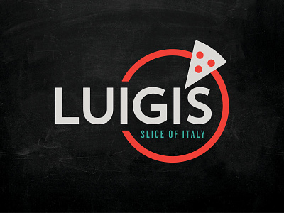 Luigi's Slice of Italy – Logo Refresh black italian italy pasta pizza restaurant slice