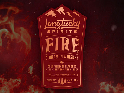 Longtucky Fire Label alcohol cinnamon colorado craft distillery ginger mountains spirits whiskey