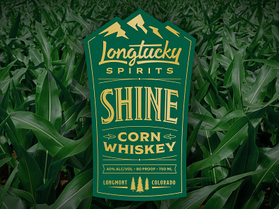 Longtucky Shine Label alcohol colorado corn craft distillery mountains shine spirits whiskey