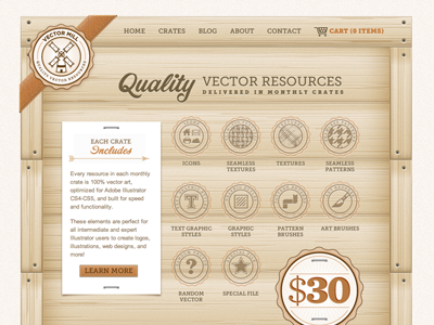 Vector Mill Launch illustrator launch ribbon seal site texture vector web wood