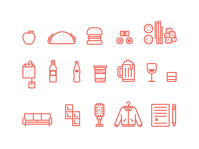 DBX Icons Illustrations beer drinks flat food games icons illustrations simple tea vector whiskey wine