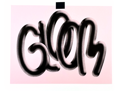 Gloom 3d illustration print risograph typography