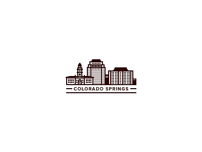 Colorado Springs Illy city colorado flat icons illustration logo simple typography
