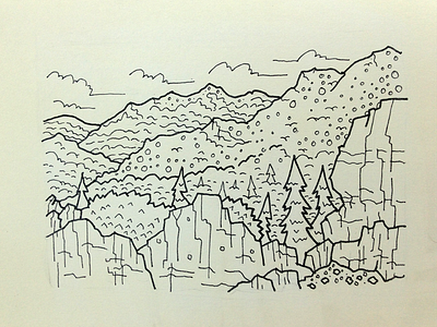 Foothills Doodle cosmos earth illustration landscape mountain texture