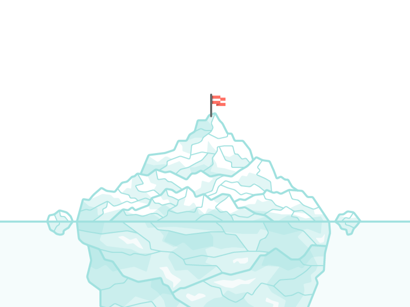 Iceberg animation cold flag iceberg icon illustration vector