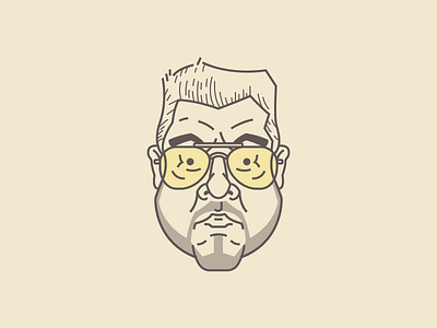 Walter Sobchak Avatar avatar character face glasses human icon illustration profile vector