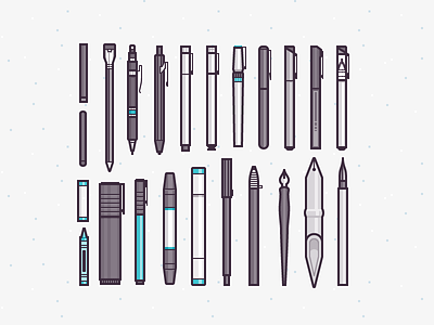 Drawing Collection art brush crayon icons illustration marker pen pencil tool vector