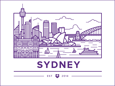 Sydney Office australia bay boat bridge city illustration ocean opera sydney vector