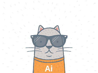 AI Cat cat cool glasses icon illustration sweater vector whiskers