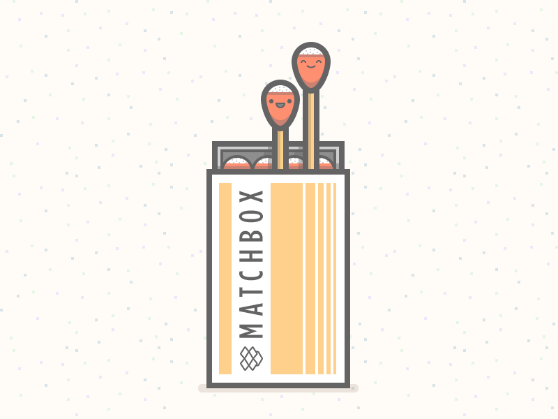 Matchbox illustration icon box logo typography match fun cute face