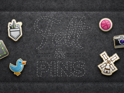 Felt And Pins dribbble icons illustrator logo texture typography vector