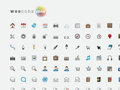 Weecons Color cloud color house icon icons illustrator mail pencil print set shop switch tiny twitter vector