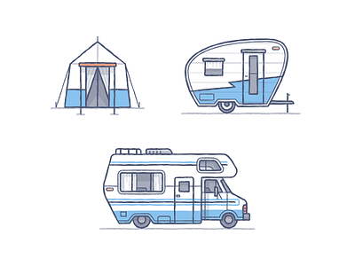 Cutting Room Floor camp fun illustration rv tent vector