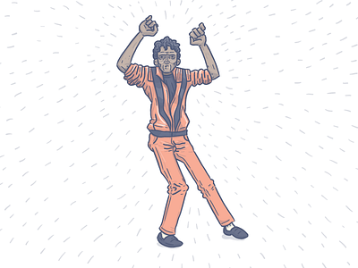Thriller character dancing halloween illustration michael jackson vector