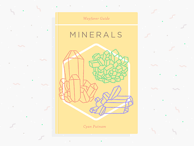 Minerals book character icons illustration minerals typography vector