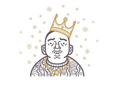 Big Poppa smash fools avatar biggie bling character crown east side icon illustration vector